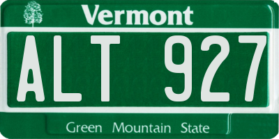 VT license plate ALT927