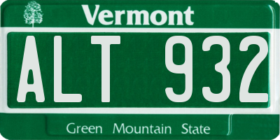 VT license plate ALT932