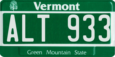 VT license plate ALT933