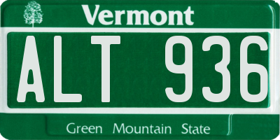 VT license plate ALT936