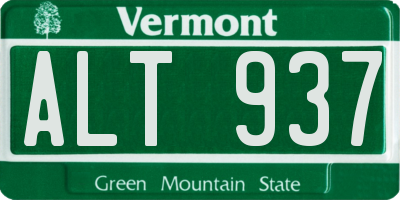 VT license plate ALT937