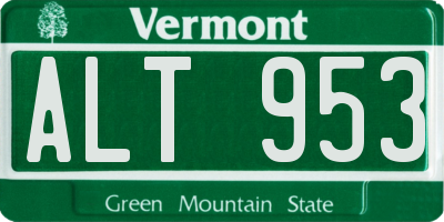 VT license plate ALT953
