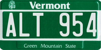 VT license plate ALT954