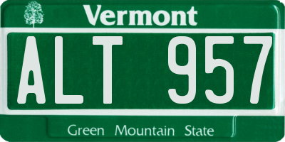 VT license plate ALT957