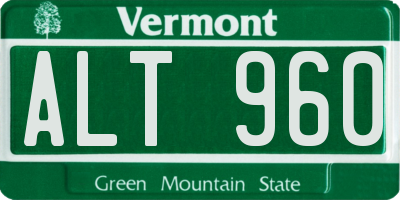 VT license plate ALT960