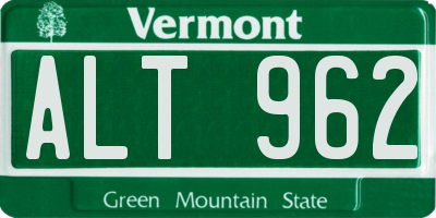 VT license plate ALT962