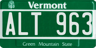 VT license plate ALT963