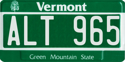 VT license plate ALT965