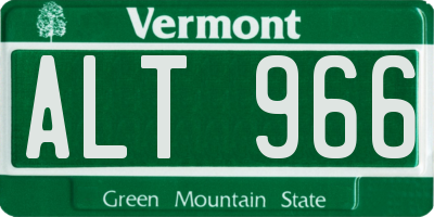 VT license plate ALT966