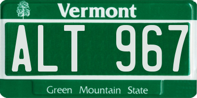 VT license plate ALT967