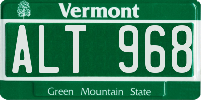 VT license plate ALT968