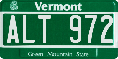VT license plate ALT972