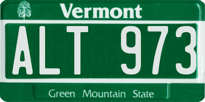 VT license plate ALT973