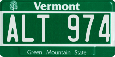 VT license plate ALT974