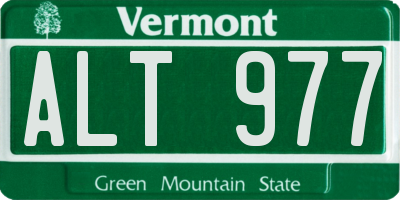 VT license plate ALT977