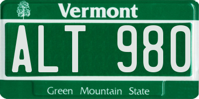 VT license plate ALT980