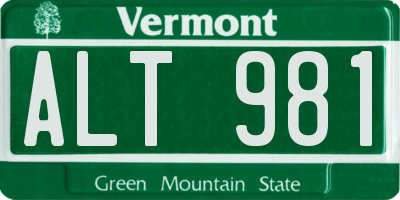VT license plate ALT981