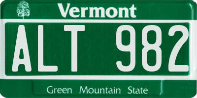 VT license plate ALT982