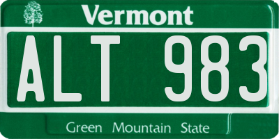 VT license plate ALT983