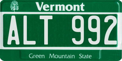 VT license plate ALT992