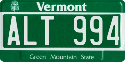 VT license plate ALT994