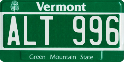 VT license plate ALT996