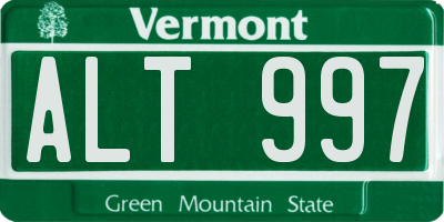 VT license plate ALT997