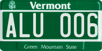 VT license plate ALU006