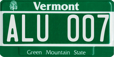 VT license plate ALU007