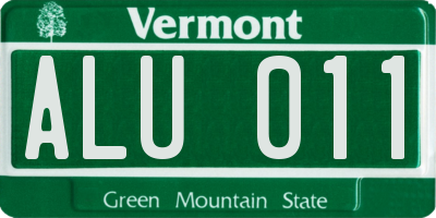 VT license plate ALU011