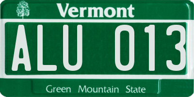 VT license plate ALU013
