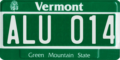 VT license plate ALU014