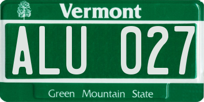VT license plate ALU027