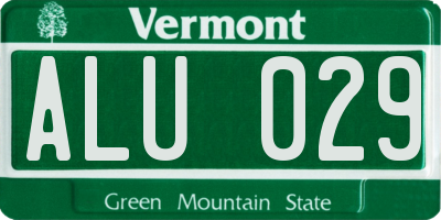 VT license plate ALU029