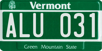 VT license plate ALU031