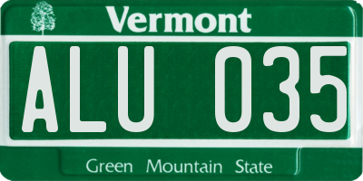 VT license plate ALU035