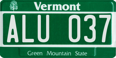 VT license plate ALU037