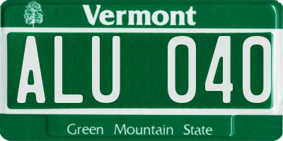 VT license plate ALU040