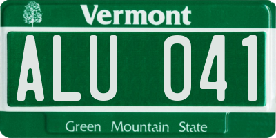 VT license plate ALU041