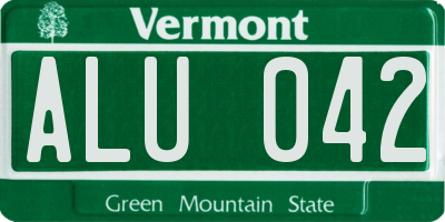 VT license plate ALU042