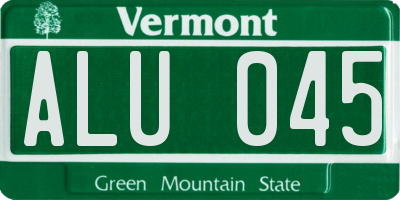 VT license plate ALU045
