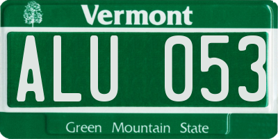 VT license plate ALU053