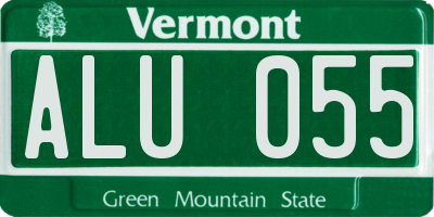 VT license plate ALU055