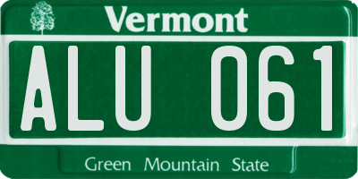 VT license plate ALU061