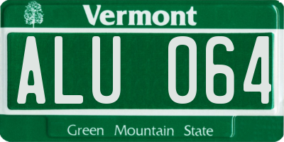 VT license plate ALU064