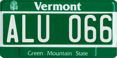 VT license plate ALU066