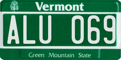 VT license plate ALU069