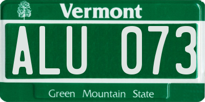 VT license plate ALU073