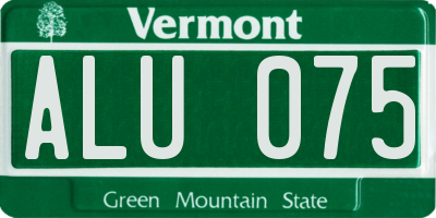VT license plate ALU075