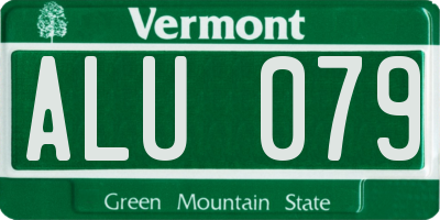 VT license plate ALU079